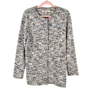 Dolan Left Coast Anthropologie Tweed Motif Leopard Print Cardigan